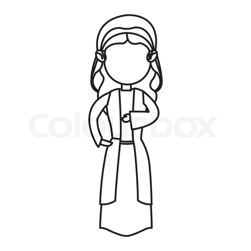 800x800 Cartoon Virgin Mary Manger Christmas, Stock Vector Colourbox