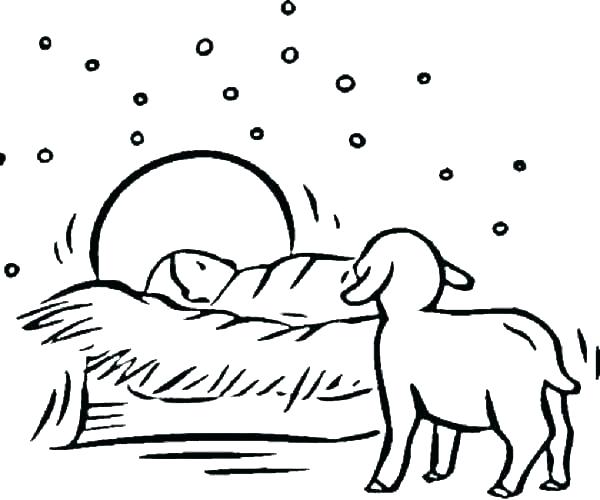 600x500 Coloring Pages Of Nativity Scene