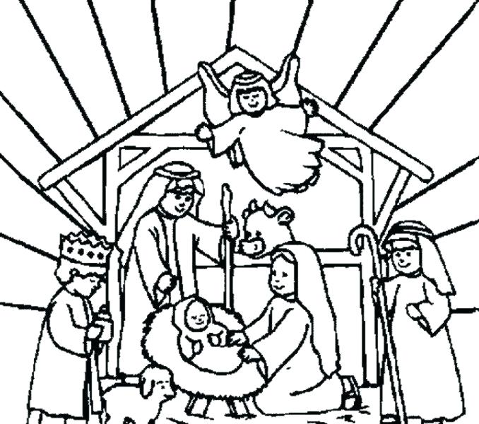 678x600 Printable Manger Scene