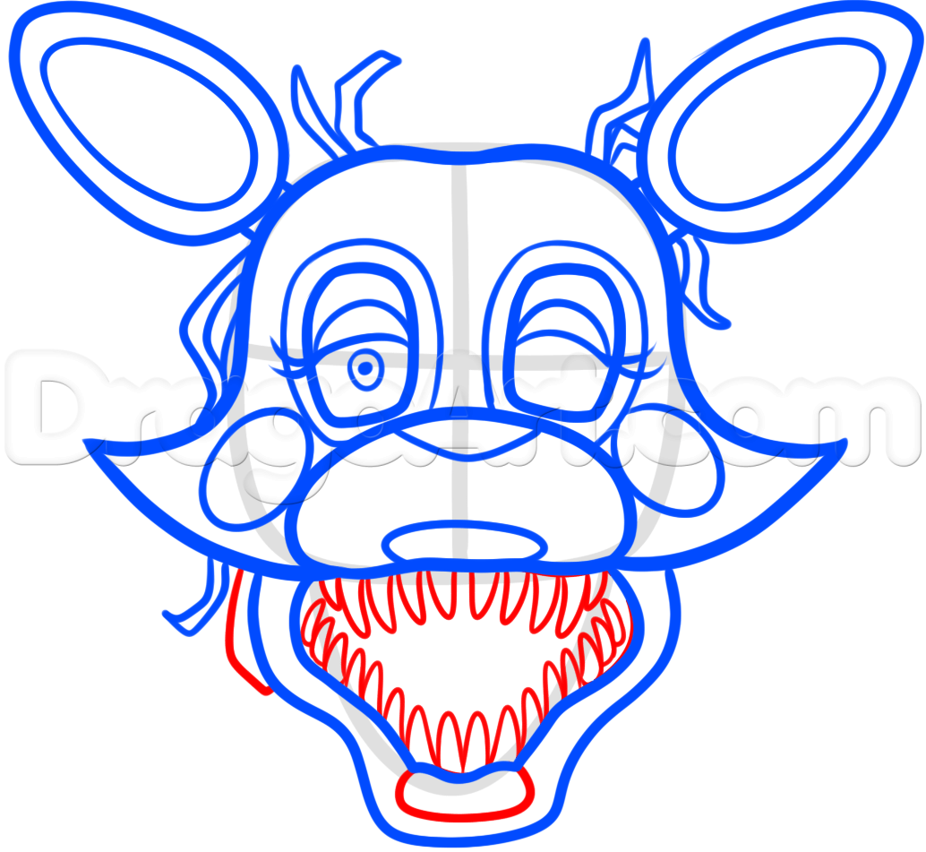 1034x951 How To Draw Mangle From Five Nights