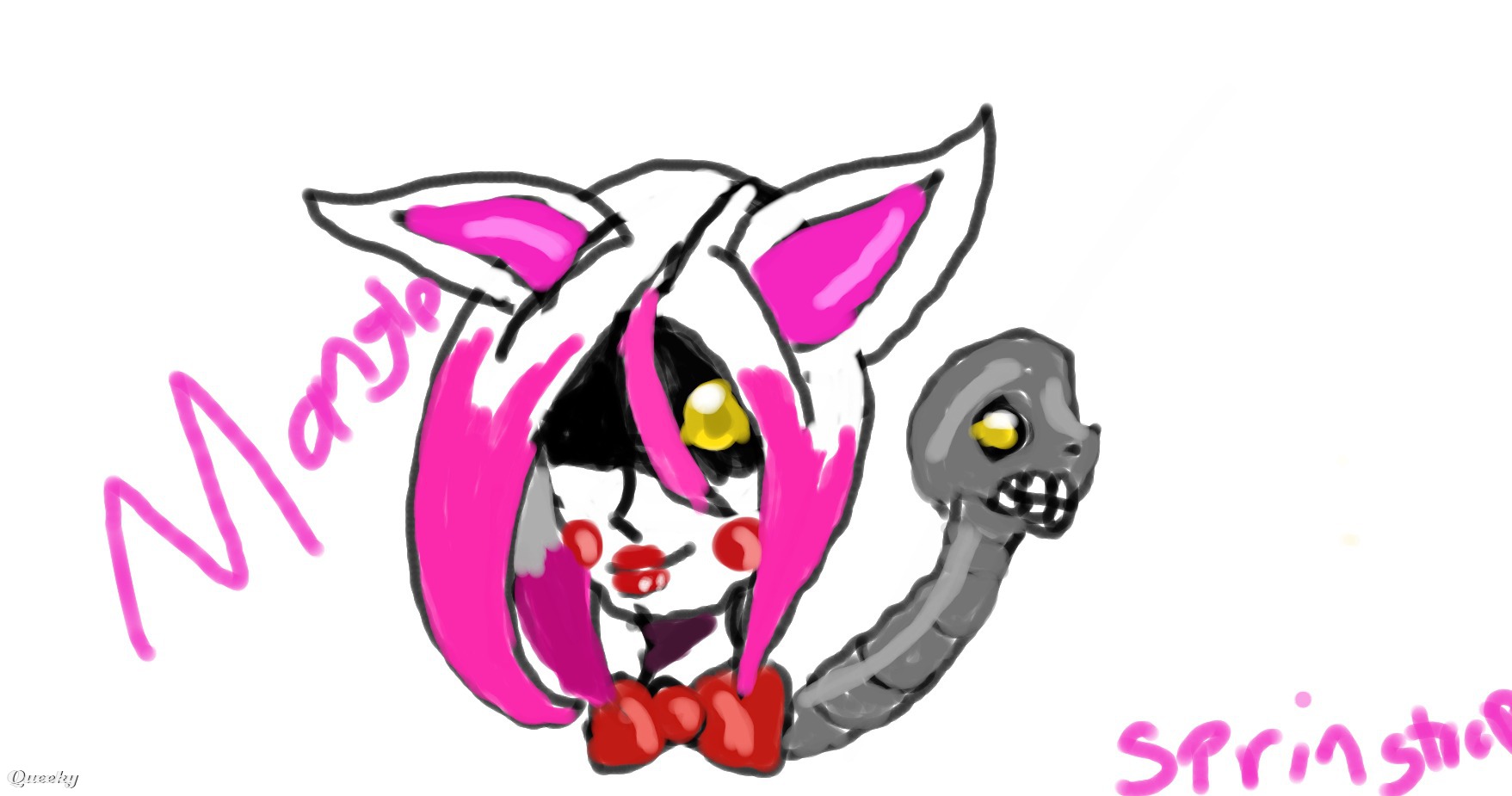 1757x925 Human Mangle Fnaf An Anime Speedpaint Drawing