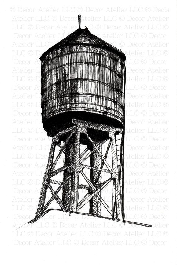 570x854 water tower line drawing wedding! water tower, drawings, tower