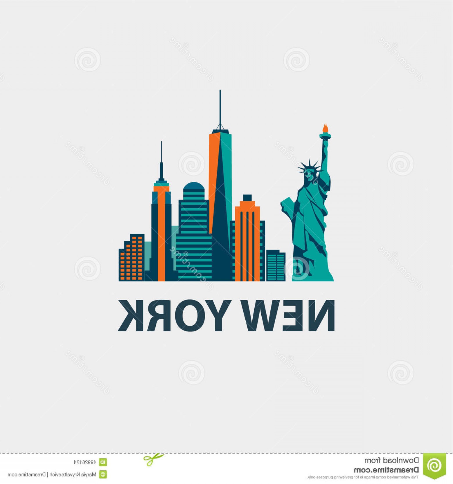 1560x1668 Stock Illustration New York City Architecture Retro Vector