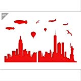 160x160 Nyc Skyline Stencil Template For Walls And Crafts