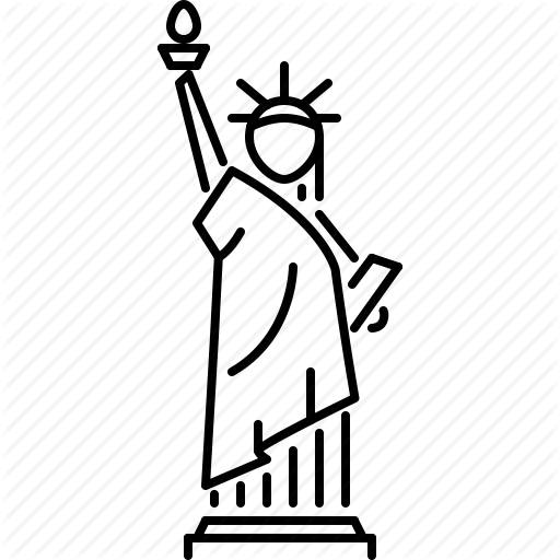 512x512 Manhattan Drawing Liberty Line Frames Illustrations Hd