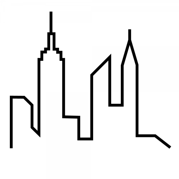 600x600 Cartoon Manhattan Skyline Cartoon Skyline Of New York City, Usa