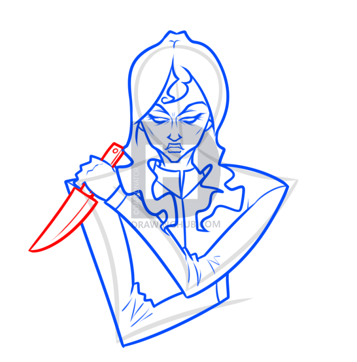 710x720 homicidal maniac drawing lesson, step