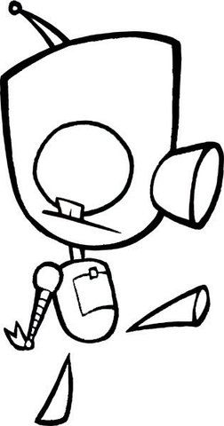 252x480 graffitistencils invader zim, gir