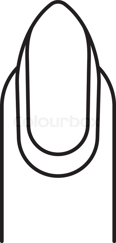 381x800 Almond Shaped Nail With Reverse Moon Stock Vector Colourbox