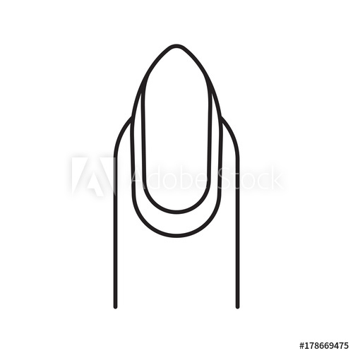 500x500 Almond Shaped Nail With Reverse Moon Manicure Linear Icon