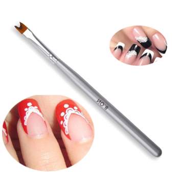 350x350 French Tip Nail Brush Silver Handle Half Moon Shape Painting