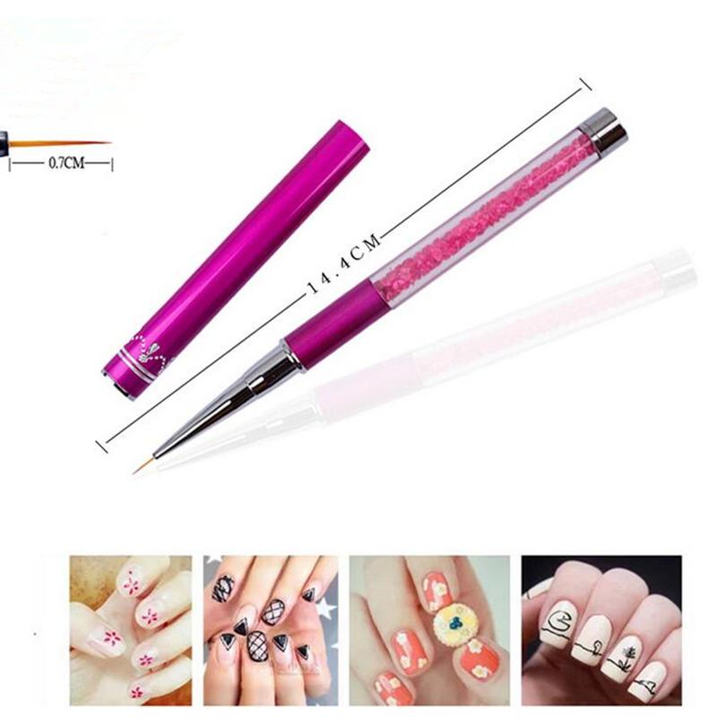 800x800 Nail Art Brush Painting Flower Drawing Line Pen Crystal