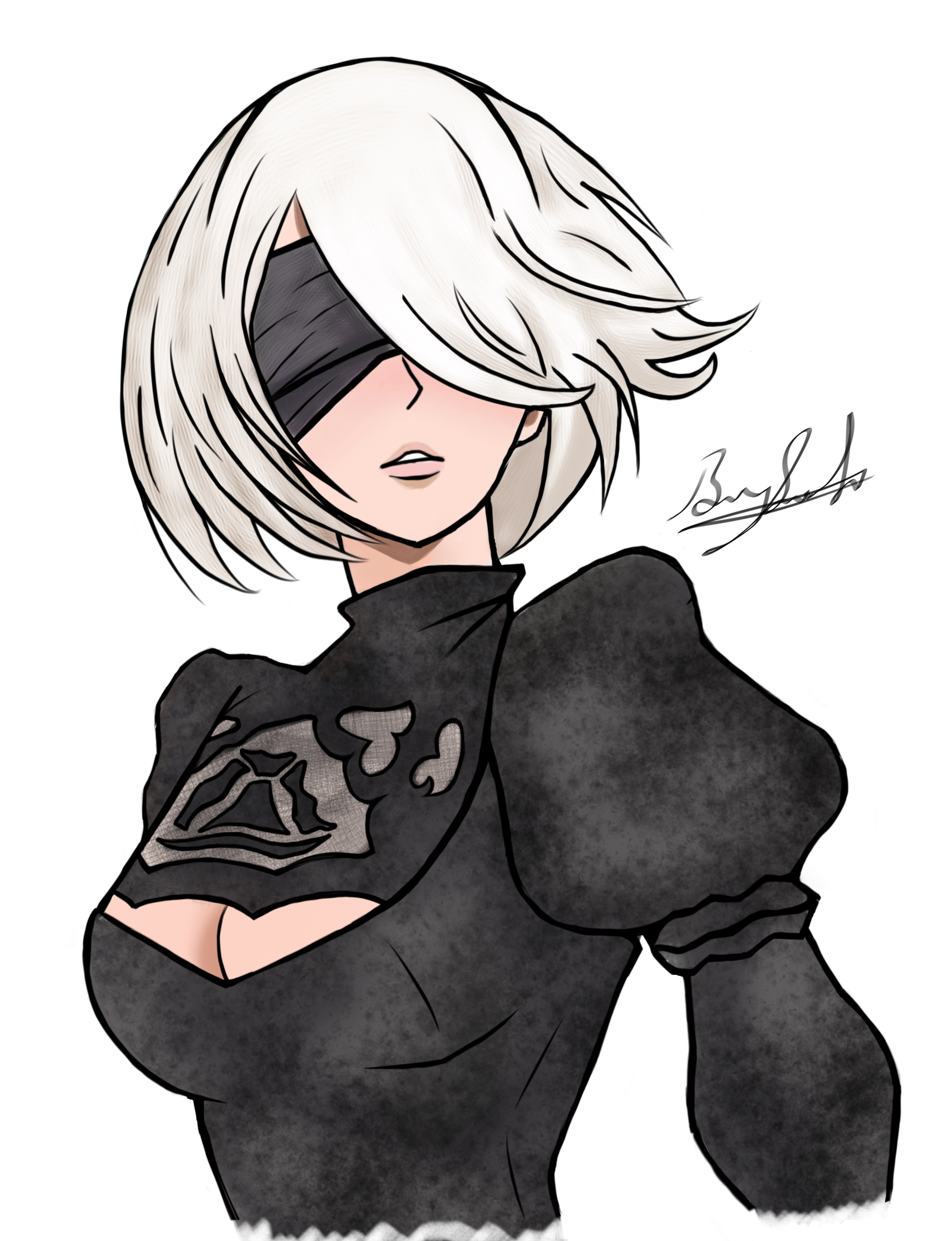 2736x3564 my attempt to draw most beautiful android, for the glory