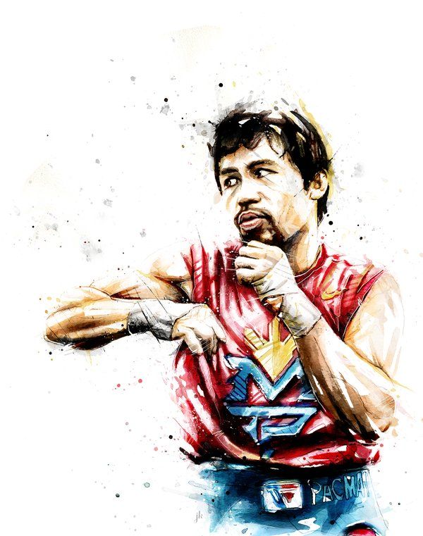 600x761 art mma boxing, manny pacquiao, sports art