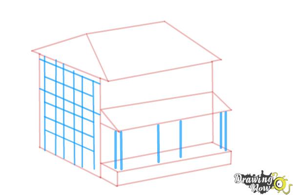 600x400 How To Draw A House, Two Story House