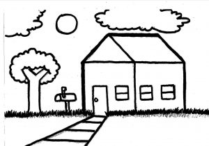 300x210 Simple House Drawing Pics