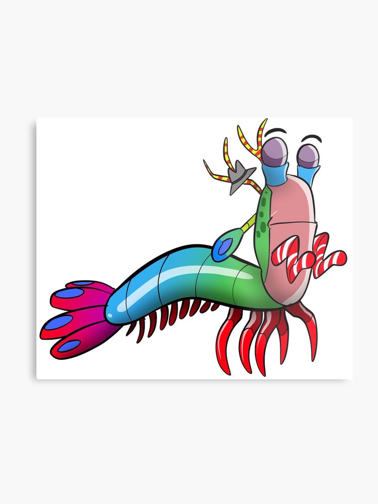 750x1000 Punchy The Mantis Shrimp Metal Print
