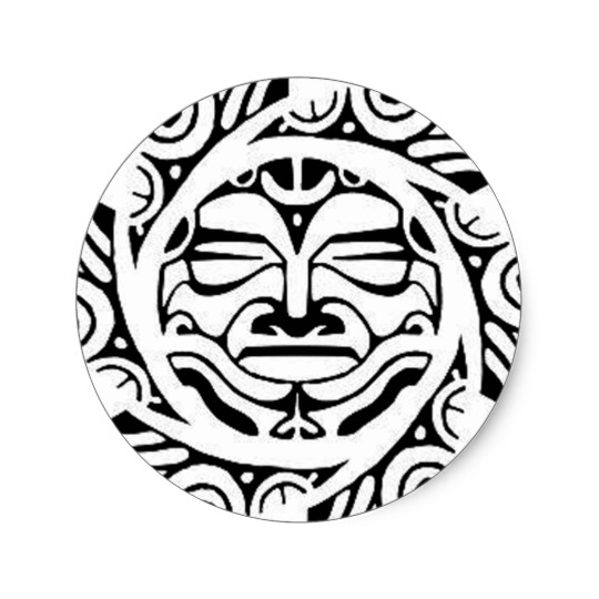 540x540 Maori Mask Classic Round Sticker