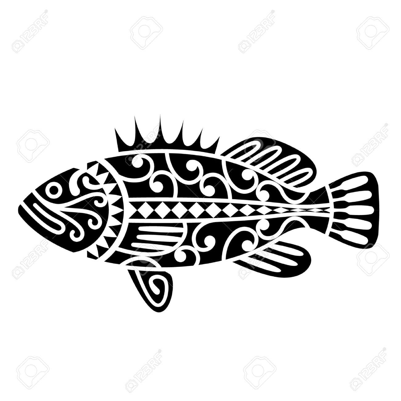 1300x1300 Maori Fish Drawing