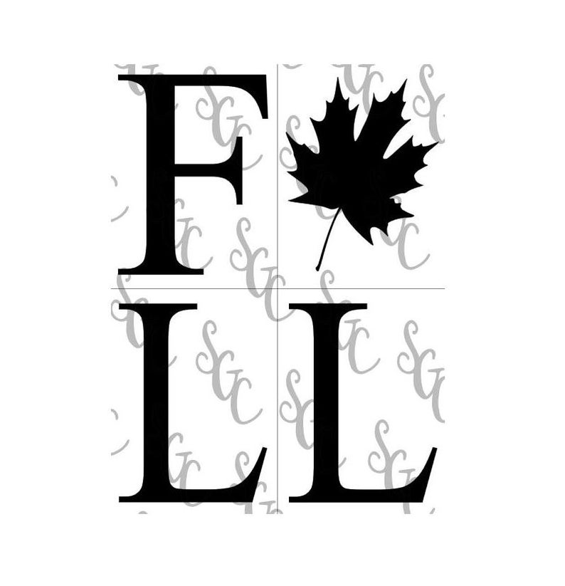 794x823 Reusable Stencil Fall With Maple Leaf Tall Letters For Etsy