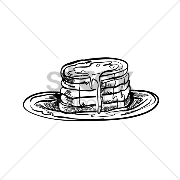 600x600 Maple Syrup Drizzled On Pancakes Vector Image