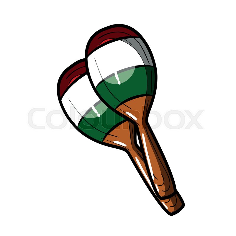 800x800 Hand Drawing Color Sketch Maracas Stock Vector Colourbox