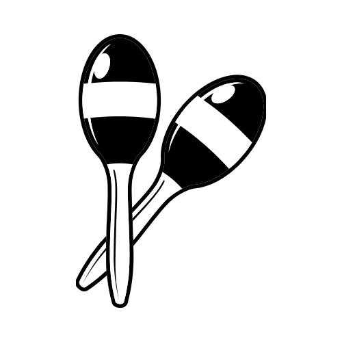 500x500 Maracas Bw Clip Art