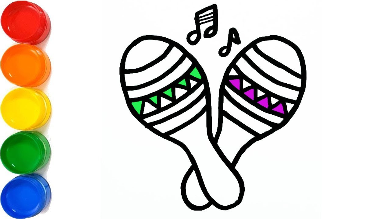 1280x720 Coloring Maracas Painting For Toddlers And Drawing For Kids
