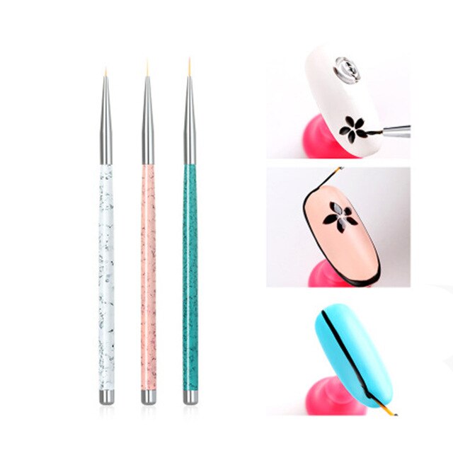 640x640 Nail Art Marble Type French Stripes Lines Flower