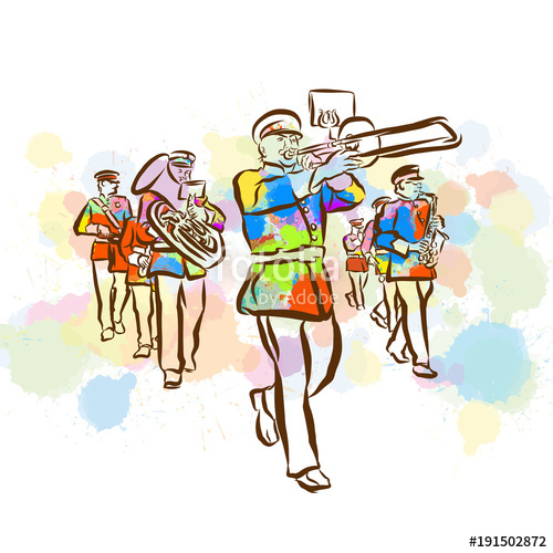 500x500 Colorful Marching Band Sketch Stock Image And Royalty Free Vector