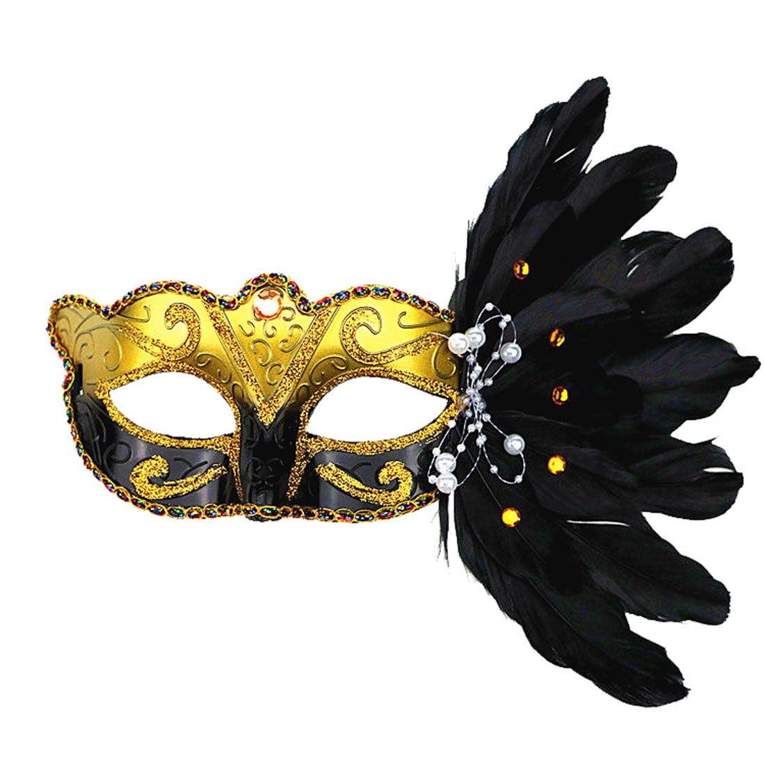 1100x1100 Women Feather Colored Drawing Venetian Mask Mardi Gras