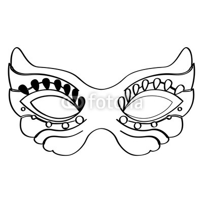400x400 Outline Of A Mardi Gras Mask Vector Illustration Design Buy