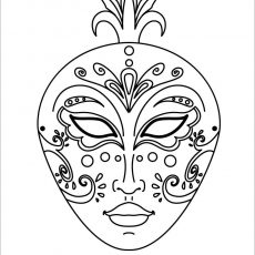 230x230 Amazing Idea Mardi Gras Masks Coloring Pages Mask Drawing