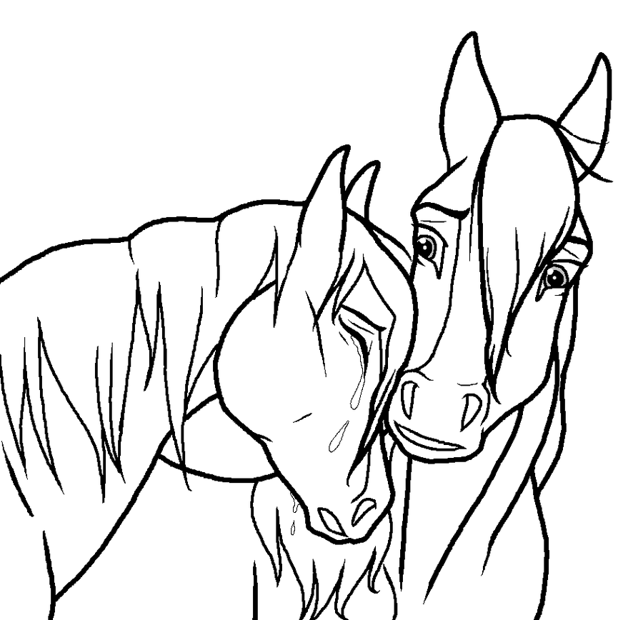 900x868 Mare Lineart Sad For Free Download