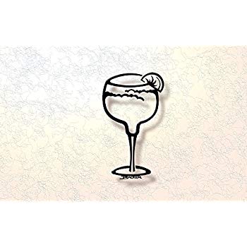 350x350 Margarita Glass Metal Wall Art Backer Art Off