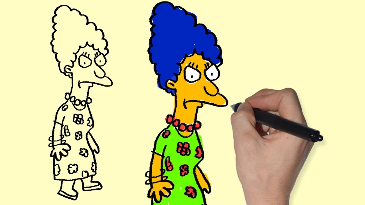 1280x720 how to draw old school marge simpson from the simpsons