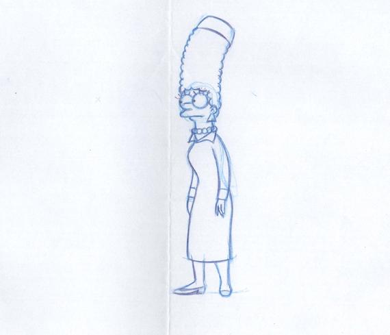 570x489 the simpsons marge simpson production animation cel drawing etsy