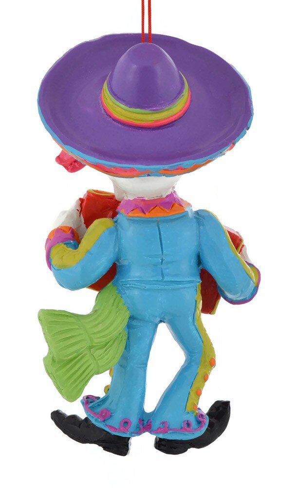 604x1000 Festive Bright Day Of The Dead Mariachi Band Ornaments
