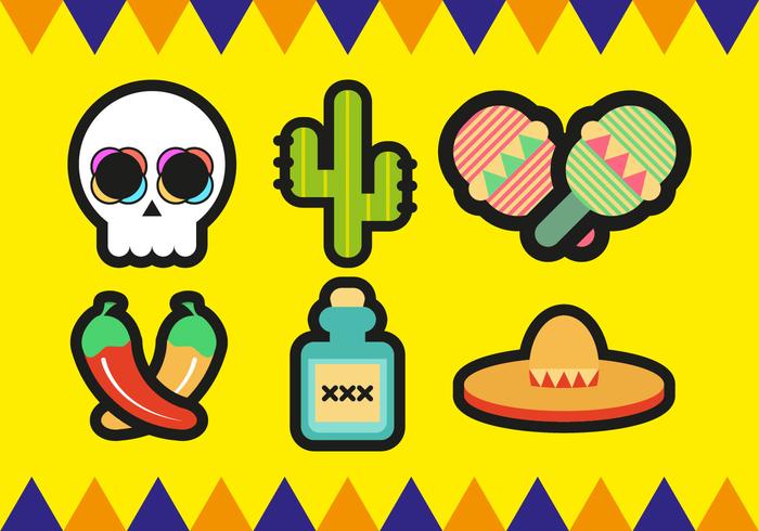 700x490 Mariachi Mexican Minimalist Icons Vector