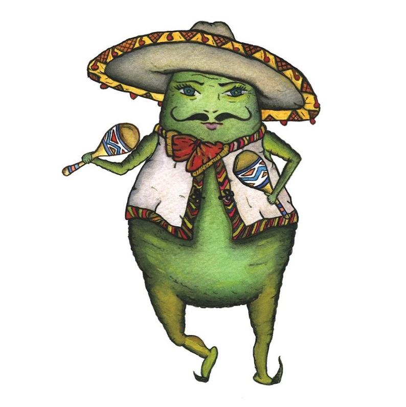 794x796 Off Sale Mariachi Avocado Note Card Blank Birthday Etsy