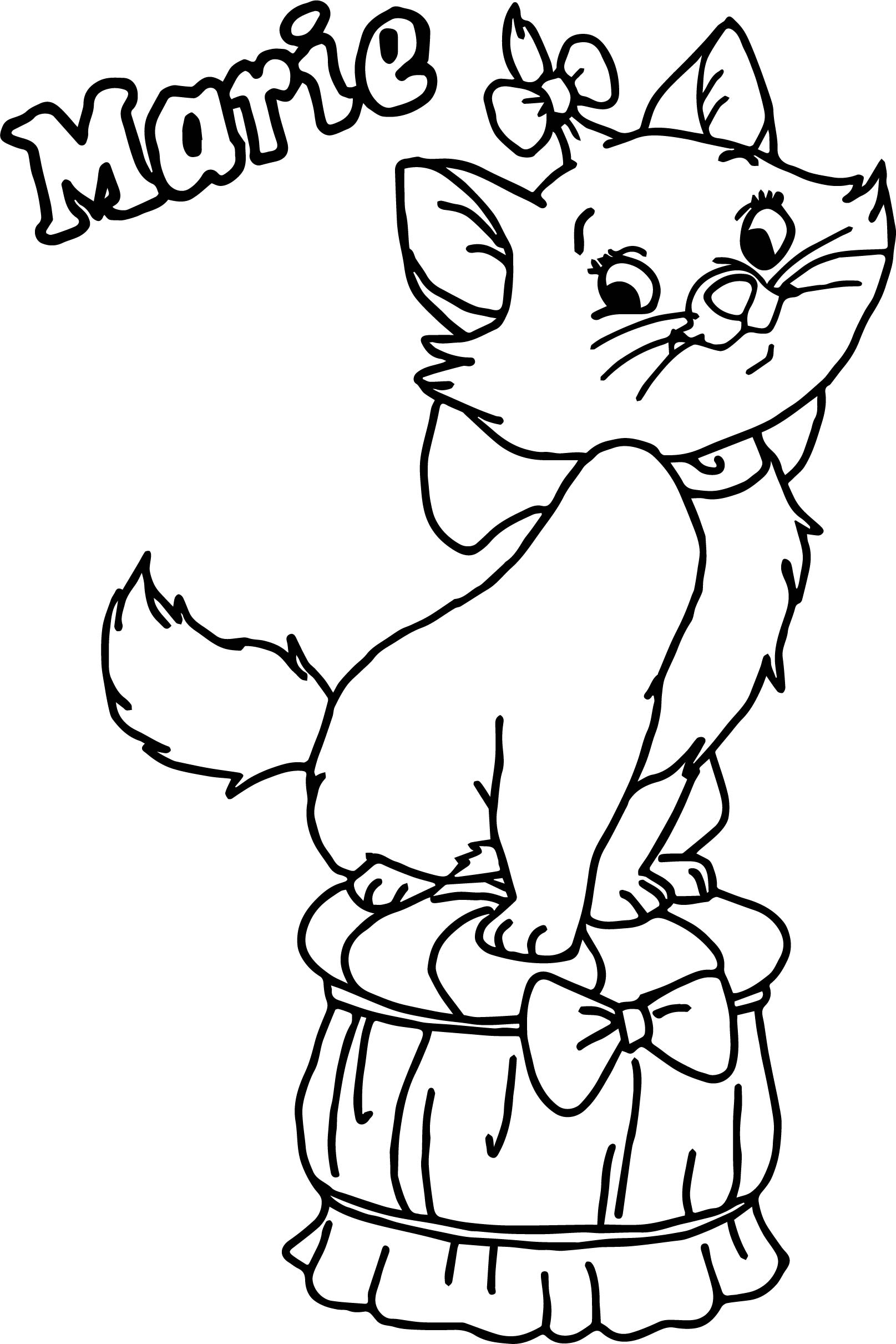 Disney Marie Coloring Pages Aristocats Characters Walt Drawing ...