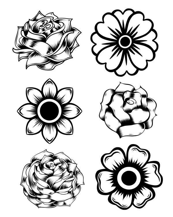 600x750 Free Printable Rose And Marigold Flowers Coloring