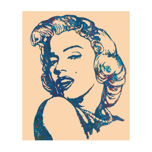 300x300 marilyn monroe stylised pop art drawing sketch poster drawing