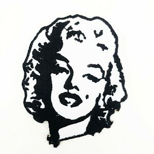 300x300 Marilyn Monroe Black White Logo Iron On Patch American Singer