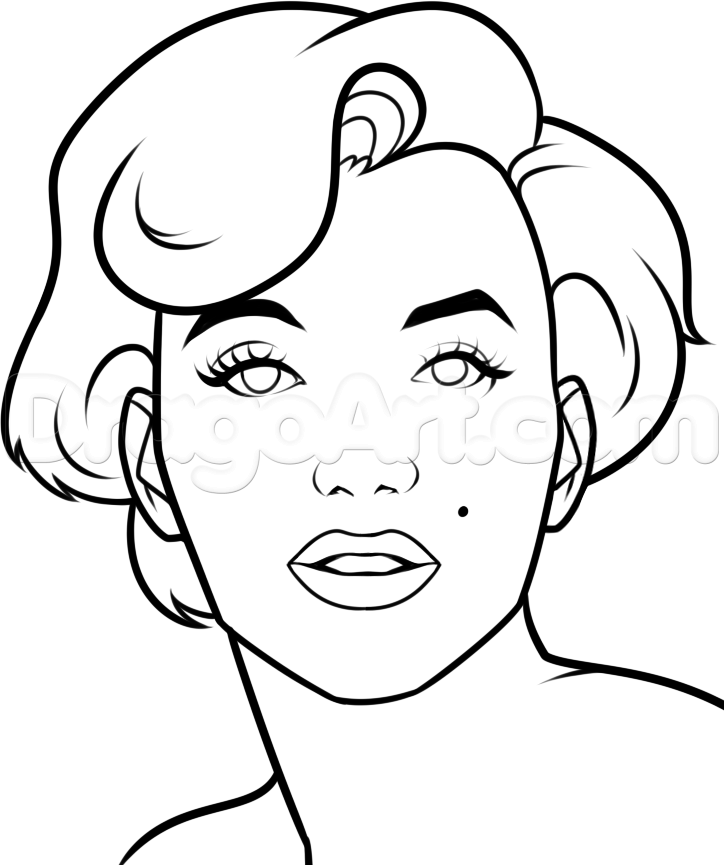 Marilyn Monroe Drawing Outline | Free download on ClipArtMag