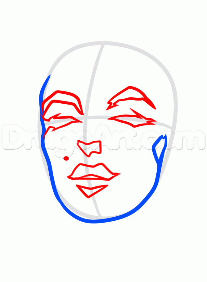 667x906 How To Draw Tribal Marilyn Monroe, Step