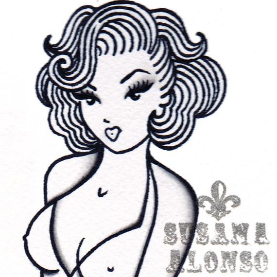 570x570 Marilyn Monroe Pinupsize Outline And With Etsy