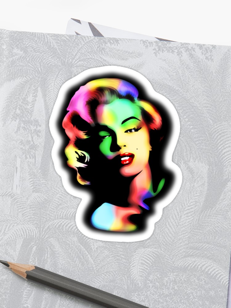 750x1000 Marilyn Monroe Rainbow Colors Sticker