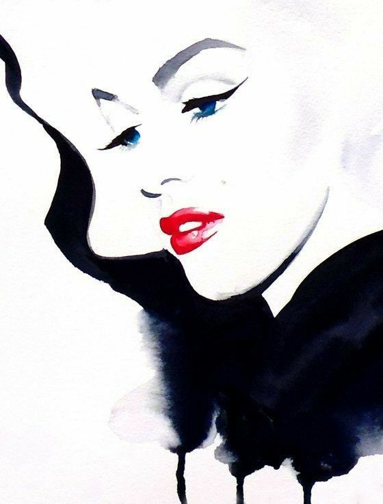 560x736 Marilyn Aquarell, Malerei, Malen