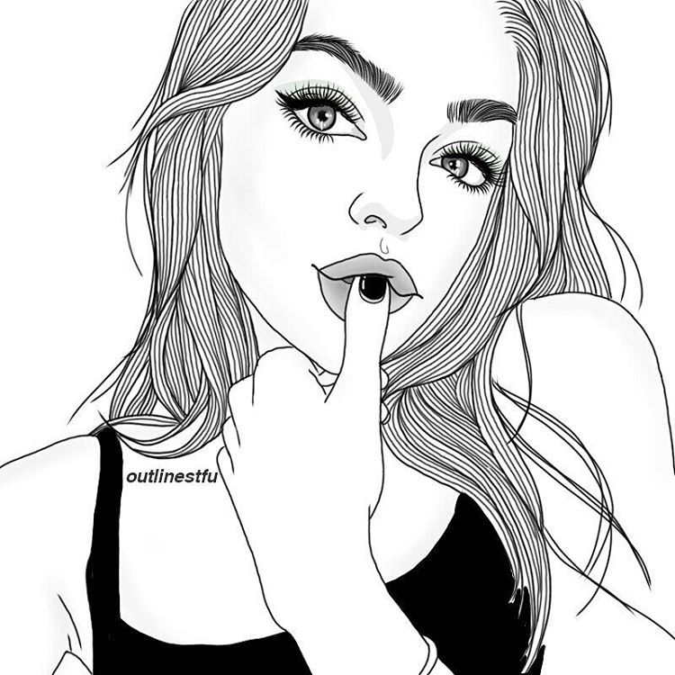 750x750 Tumblr Girl, Outline, Outlines, Tumblr Outline, Tumblr Outlines